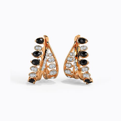 Alluring Gemstone Hoop Earrings Diamond,Gemstone Earrings 14 Karat Rose Gold Alluring Gemstone Hoop Earrings