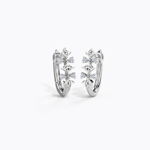 Navya Shiny Diamond Hoop Earrings Diamond Earrings 14 Karat White Gold Navya Shiny Diamond Hoop Earrings