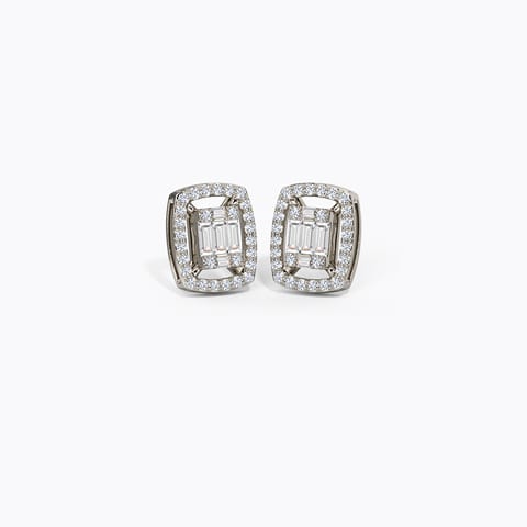 Gia Sparkling Diamond Stud Earrings Diamond Earrings 14 Karat White Gold Gia Sparkling Diamond Stud Earrings