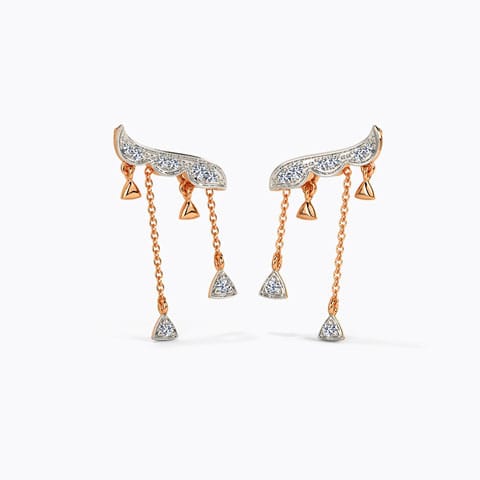 Levina Diamond Drop Earrings Diamond Earrings 14 Karat Rose Gold Levina Diamond Drop Earrings