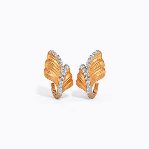 Flower Sway Diamond Stud Earrings Diamond Earrings 14 Karat Rose Gold Flower Sway Diamond Stud Earrings