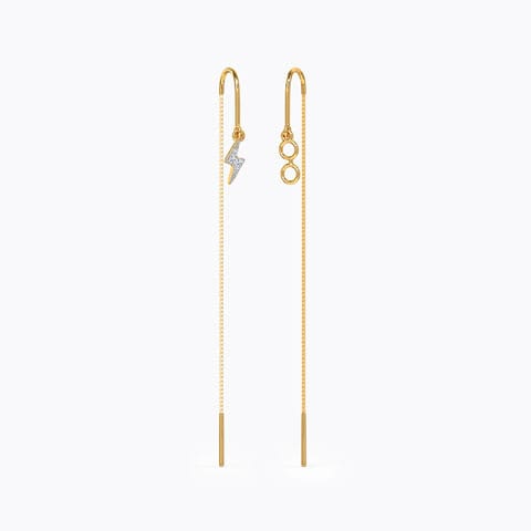 Harry Potter Scar & Specs Sui Dhaga Earrings Diamond Earrings 14 Karat Yellow Gold Harry Potter Scar & Specs Sui Dhaga Earrings