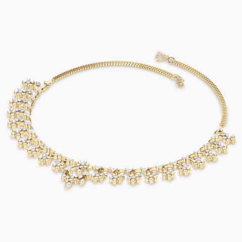 Bell Flower Diamond Necklace Diamond Necklaces 18 Karat Yellow Gold Bell Flower Diamond Necklace