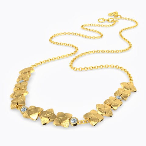 Floral Dusk Diamond Necklace Diamond Necklaces 18 Karat Yellow Gold Floral Dusk Diamond Necklace