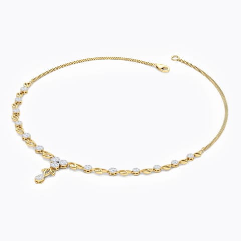 Lotus Petal Diamond Necklace Diamond Necklaces 18 Karat Yellow Gold Lotus Petal Diamond Necklace