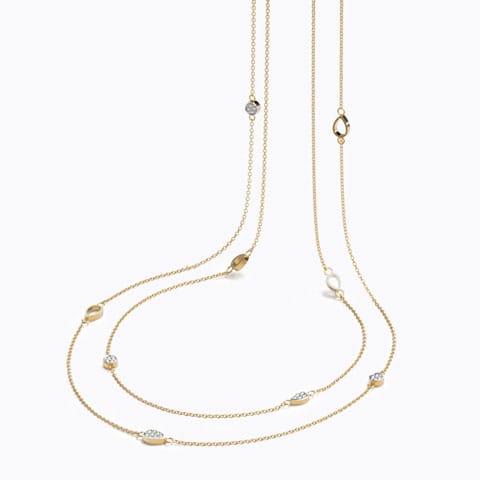Pear Fine Line Diamond Necklace Diamond Necklaces 18 Karat Yellow Gold Pear Fine Line Diamond Necklace