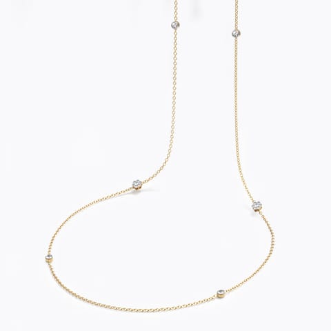Cluster Fine Line Diamond Necklace Diamond Necklaces 18 Karat Yellow Gold Cluster Fine Line Diamond Necklace