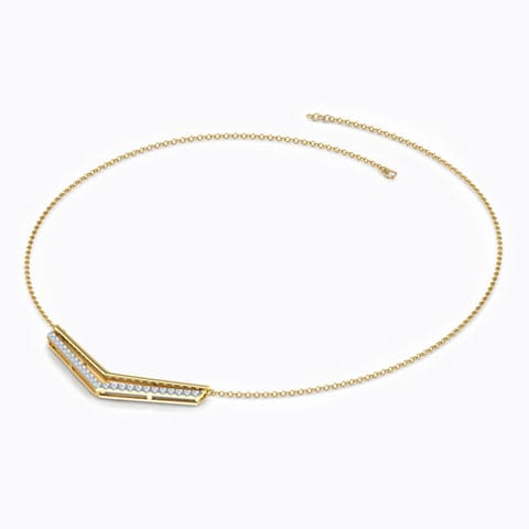 Zoe Sagittate Diamond Necklace Diamond Necklaces 18 Karat Yellow Gold Zoe Sagittate Diamond Necklace