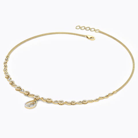 Paisley Diamond Necklace Diamond Necklaces 18 Karat Yellow Gold Paisley Diamond Necklace