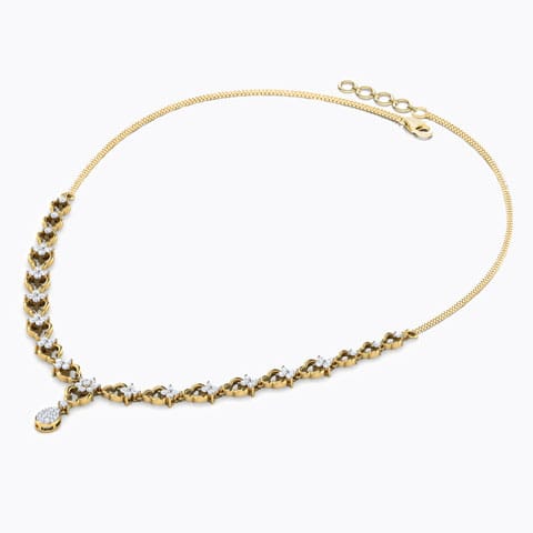 Curved Diamond Necklace Diamond Necklaces 18 Karat Yellow Gold Curved Diamond Necklace