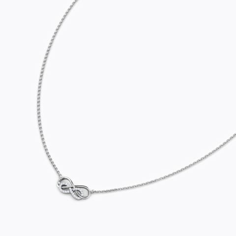 Intertwined Infinity Diamond Necklace Diamond Necklaces 18 Karat White Gold Intertwined Infinity Diamond Necklace