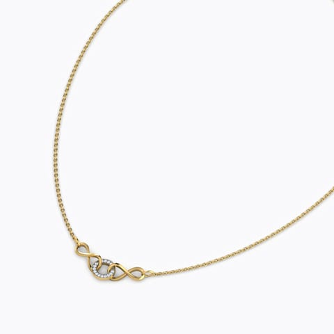 Interlinked Love Diamond Necklace Diamond Necklaces 18 Karat Yellow Gold Interlinked Love Diamond Necklace