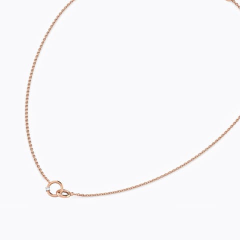 Interlinked Loops Diamond Necklace Diamond Necklaces 18 Karat Rose Gold Interlinked Loops Diamond Necklace