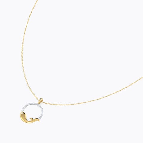 Modest Fish Diamond Necklace Diamond Necklaces 18 Karat Yellow Gold Modest Fish Diamond Necklace