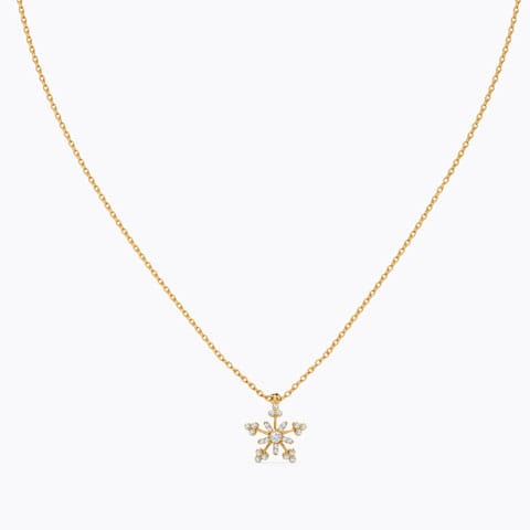 Sparkling Star Diamond Necklace Diamond Necklaces 18 Karat Yellow Gold Sparkling Star Diamond Necklace