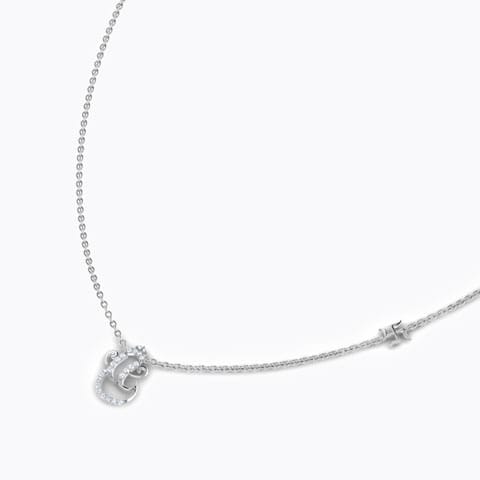 Ganesha And Swastik Diamond Necklace Diamond Necklaces 18 Karat White Gold Ganesha And Swastik Diamond Necklace