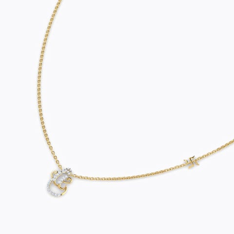 Ganesha And Swastik Diamond Necklace Diamond Necklaces 18 Karat Yellow Gold Ganesha And Swastik Diamond Necklace