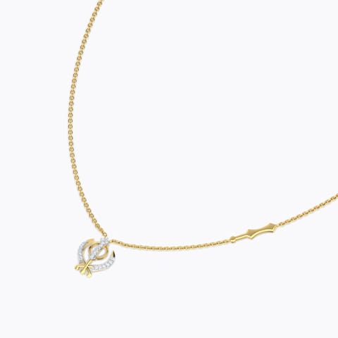 Khalsa Diamond Necklace Diamond Necklaces 18 Karat Yellow Gold Khalsa Diamond Necklace