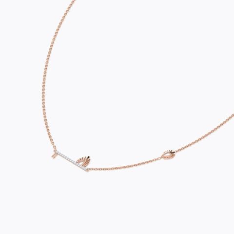 Krishna Flute Diamond Necklace Diamond Necklaces 18 Karat Rose Gold Krishna Flute Diamond Necklace
