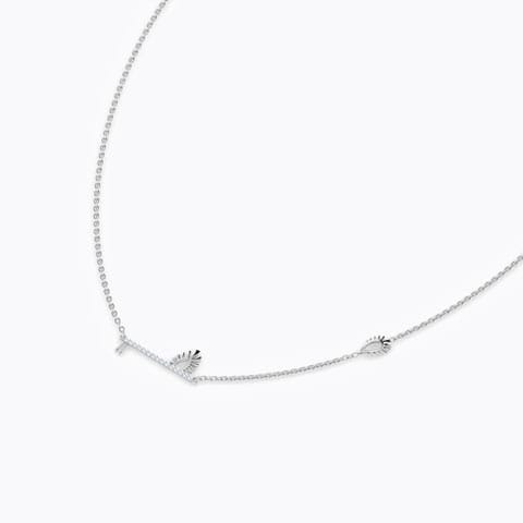 Krishna Flute Diamond Necklace Diamond Necklaces 18 Karat White Gold Krishna Flute Diamond Necklace