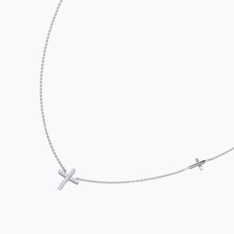 Cross of Jesus Diamond Necklace Diamond Necklaces 18 Karat White Gold Cross of Jesus Diamond Necklace