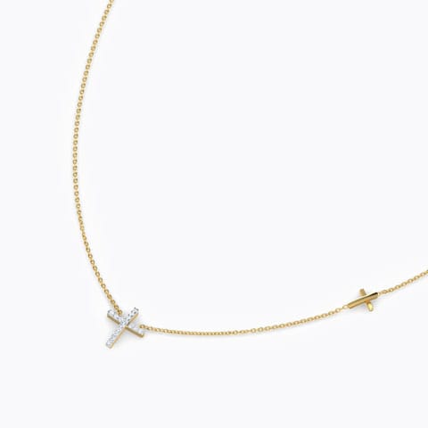Cross of Jesus Diamond Necklace Diamond Necklaces 18 Karat Yellow Gold Cross of Jesus Diamond Necklace
