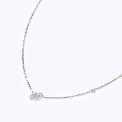 Lakshmi Feet Diamond Necklace Diamond Necklaces 18 Karat White Gold Lakshmi Feet Diamond Necklace