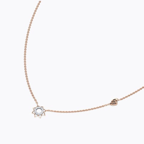 Lakshmi Lotus Diamond Necklace Diamond Necklaces 18 Karat Rose Gold Lakshmi Lotus Diamond Necklace