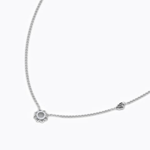 Lakshmi Lotus Diamond Necklace Diamond Necklaces 18 Karat White Gold Lakshmi Lotus Diamond Necklace