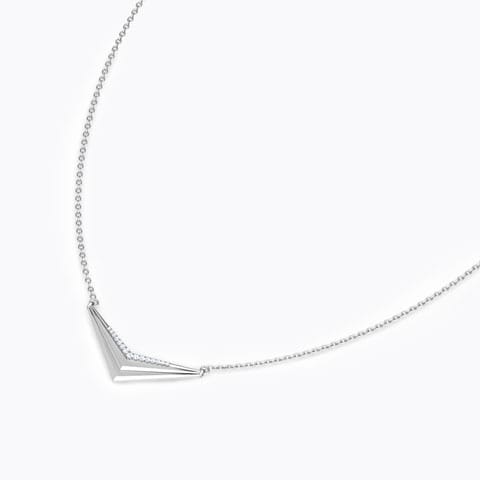 Peak Geometric Diamond Necklace Diamond Necklaces 18 Karat White Gold Peak Geometric Diamond Necklace