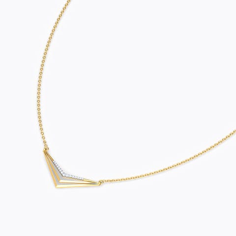 Peak Geometric Diamond Necklace Diamond Necklaces 18 Karat Yellow Gold Peak Geometric Diamond Necklace