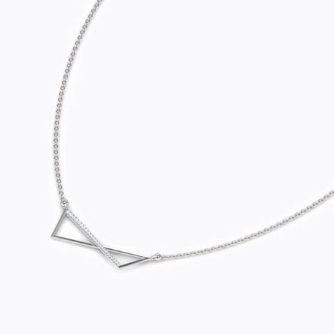 Flux Geometric Diamond Necklace Diamond Necklaces 18 Karat White Gold Flux Geometric Diamond Necklace