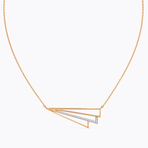 Stripes Geometric Diamond Necklace Diamond Necklaces 18 Karat Rose Gold Stripes Geometric Diamond Necklace