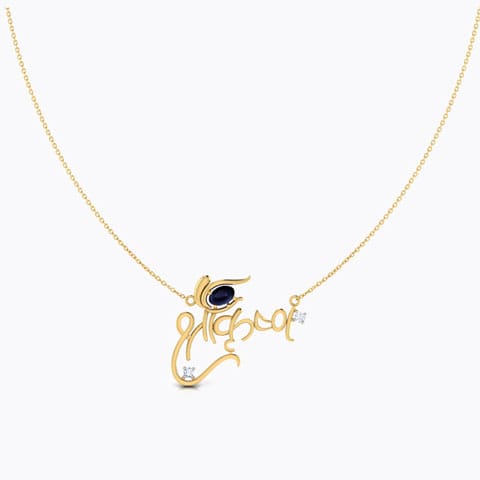 Shree Krishna Gemstone Necklace Diamond,Gemstone Necklaces 18 Karat Yellow Gold Shree Krishna Gemstone Necklace
