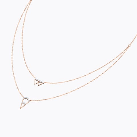 Edgy Multi Layer Diamond Necklace Diamond Necklaces 18 Karat Rose Gold Edgy Multi Layer Diamond Necklace