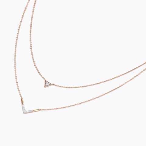 Victory Multi Layer Diamond Necklace Diamond Necklaces 18 Karat Rose Gold Victory Multi Layer Diamond Necklace