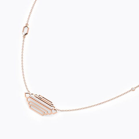 Regal Stepped Diamond Necklace Diamond Necklaces 18 Karat Rose Gold Regal Stepped Diamond Necklace