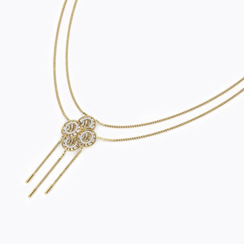 Bhavan Circular Diamond Necklace Diamond Necklaces 18 Karat Yellow Gold Bhavan Circular Diamond Necklace