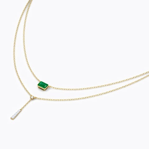 Octa Tassel Multi Layer Gemstone Necklace Diamond,Gemstone Necklaces 18 Karat Yellow Gold Octa Tassel Multi Layer Gemstone Necklace