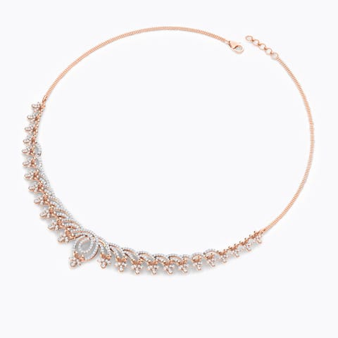 Flare Floret Diamond Necklace Diamond Necklaces 18 Karat Rose Gold Flare Floret Diamond Necklace