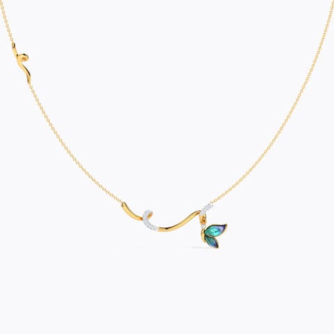 Tendril Butterfly Diamond Necklace Diamond Necklaces 18 Karat Yellow Gold Tendril Butterfly Diamond Necklace