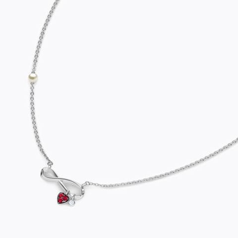 Forever in Love Gemstone Bar Necklace Diamond,Gemstone Necklaces 14 Karat White Gold Forever in Love Gemstone Bar Necklace