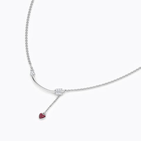 Cupid Bar Gemstone Necklace Diamond,Gemstone Necklaces 14 Karat White Gold Cupid Bar Gemstone Necklace