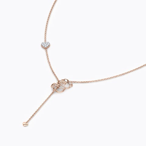 Teddy Diamond Lariat Necklace Diamond Necklaces 18 Karat Rose Gold Teddy Diamond Lariat Necklace
