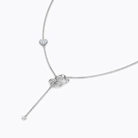 Teddy Diamond Lariat Necklace Diamond Necklaces 18 Karat White Gold Teddy Diamond Lariat Necklace