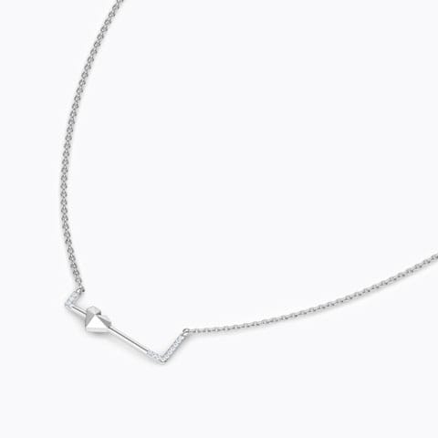 Edgy Love Diamond Necklace Diamond Necklaces 18 Karat White Gold Edgy Love Diamond Necklace