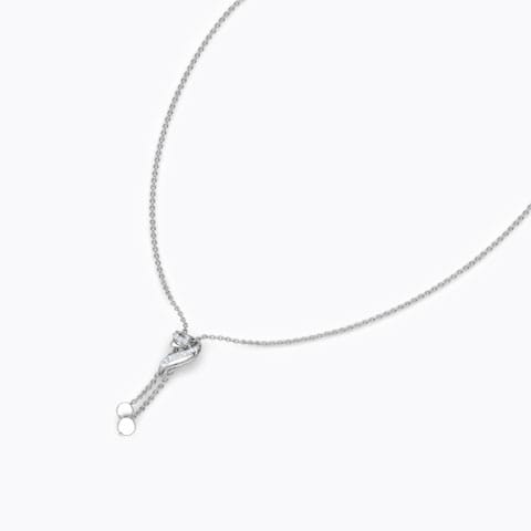 Twirl Lariat Pearl Necklace Diamond,Gemstone Necklaces 18 Karat White Gold Twirl Lariat Pearl Necklace