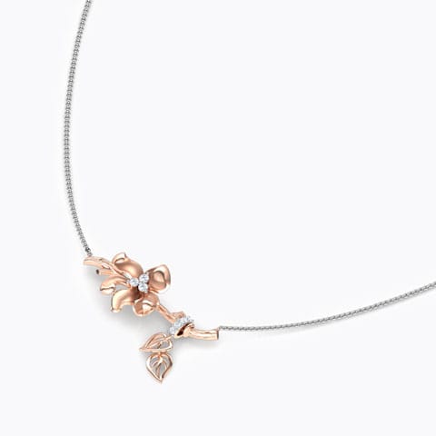 Iris Floret Diamond Necklace Diamond Necklaces 18 Karat Rose Gold Iris Floret Diamond Necklace