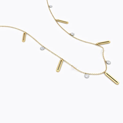 Linear Fine Line Diamond Necklace Diamond Necklaces 18 Karat Yellow Gold Linear Fine Line Diamond Necklace