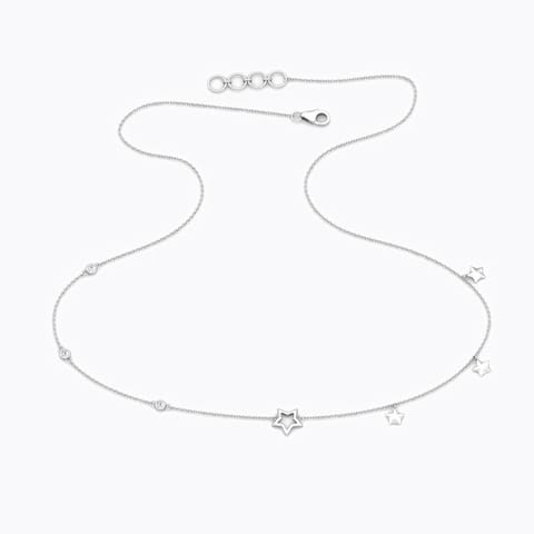 Starry Night Diamond Necklace Diamond Necklaces 14 Karat White Gold Starry Night Diamond Necklace